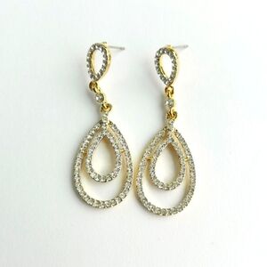 Crystal Teardrop earrings in gold tone 🆕